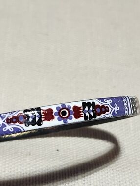 Vintage Michaela Frey Enameled Bracelet  in Purple, White, Red & Black